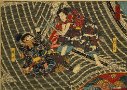 Японская картина - Бой двух самураев